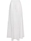 Alberta Ferretti Floral Embroidered Skirt In White