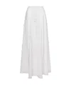 Alberta Ferretti Floral Embroidered Skirt In White