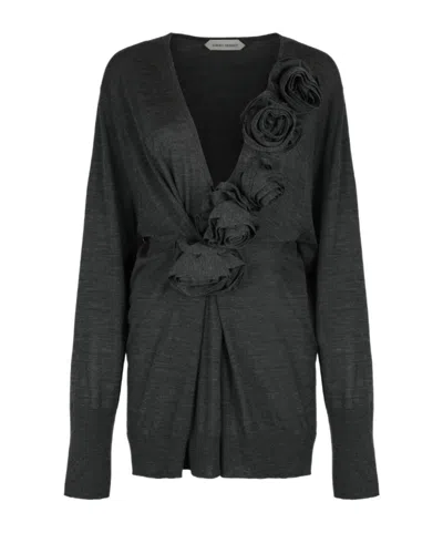 ALBERTA FERRETTI FLORAL EMBROIDERED SWEATER