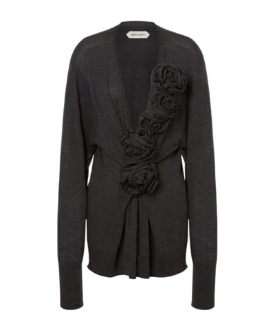 Alberta Ferretti Floral Embroidery Blouse In Black