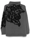Alberta Ferretti Wool And Cashmere Sweater With Embroidery In 灰色