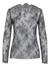 Alberta Ferretti Floral Pattern Lace Ls T-shirt In Gray