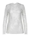 Alberta Ferretti Floral Lace Top In White