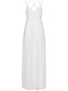 Alberta Ferretti Floral-lace V-neck Maxi Dress In White
