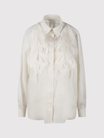 Alberta Ferretti Floral Patch Shirt In Nude & Neutrals