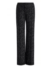 Alberta Ferretti Floral-pattern Trousers In Black