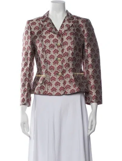 Pre-owned Alberta Ferretti Floral Print Blazer In Red