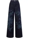 Alberta Ferretti Floral-print Jeans In Blue