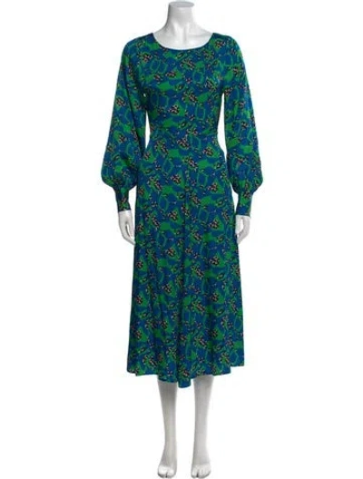 Pre-owned Alberta Ferretti Floral Print Long Dress W/ Tags In Multi