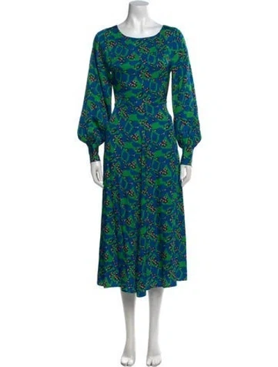 Pre-owned Alberta Ferretti Floral Print Long Dress W/ Tags In Multi