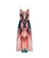 Alberta Ferretti Floral-print Midi Dress In Multicolor