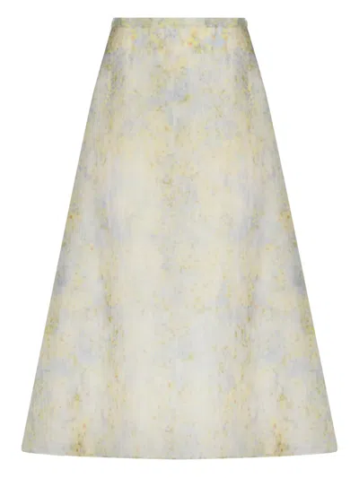 Alberta Ferretti Floral-print Midi Skirt In Multi