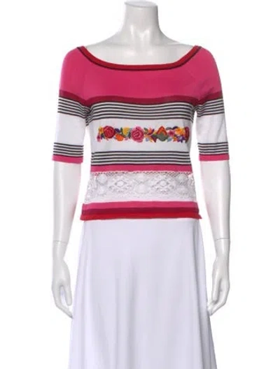 Pre-owned Alberta Ferretti Floral Print Scoop Neck Top In Multi