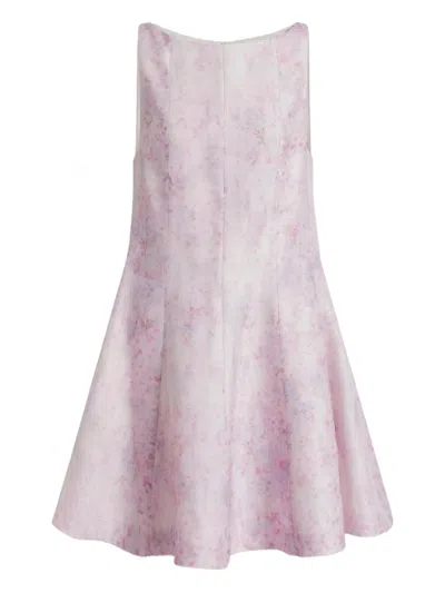 Alberta Ferretti Floral Sleeveless Mini Dress In Pink