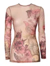 ALBERTA FERRETTI FLORAL TATTOO PRINT T-SHIRT