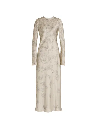 Alberta Ferretti Kleid Mit Blumenprint In Neutral