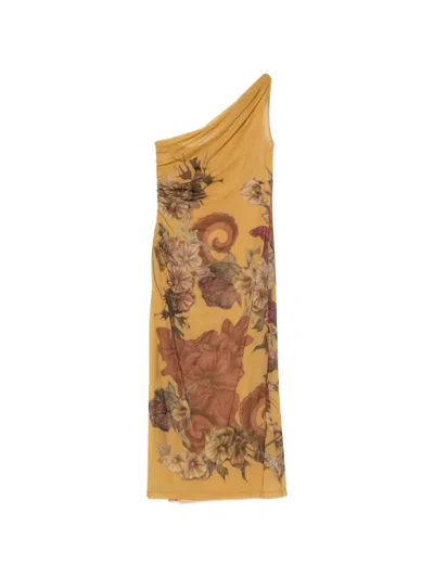Alberta Ferretti Floral-print Midi Dress In Multi