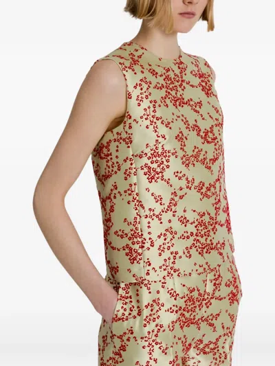 Alberta Ferretti Floral-print Sleeveless Top In Multi