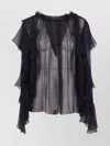 Alberta Ferretti Flowing Chiffon Shirt With Flounces
