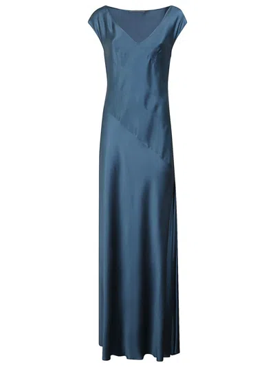 ALBERTA FERRETTI FLOWING MAXI DRESS WITH CAP SLEEVES