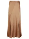 Alberta Ferretti Flowing Maxi Skirt With Wrap Effect And Sheen In Brown