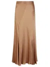 Alberta Ferretti Flowing Maxi Skirt With Wrap Effect And Sheen In Brown
