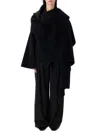 Alberta Ferretti Flowing Open Front Cape With Draped Design In Black