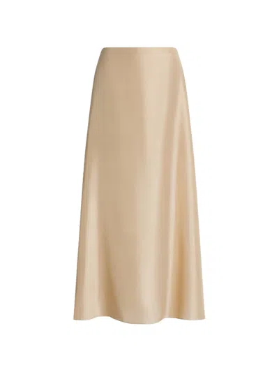 Alberta Ferretti Flowing Silhouette A-line Midi Skirt In Neutral