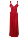 Alberta Ferretti Womens Pleated Shoulder-straps Silk Maxi Dress Fucsia In Pink