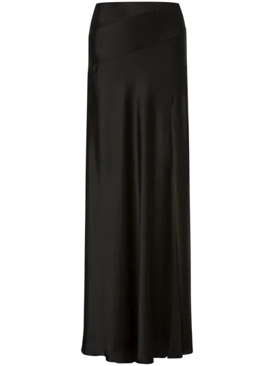 ALBERTA FERRETTI FLUTED SATIN MAXI SKIRT
