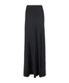 Alberta Ferretti Long Relaxed Black Skirt In Silk Blend Woman In Black
