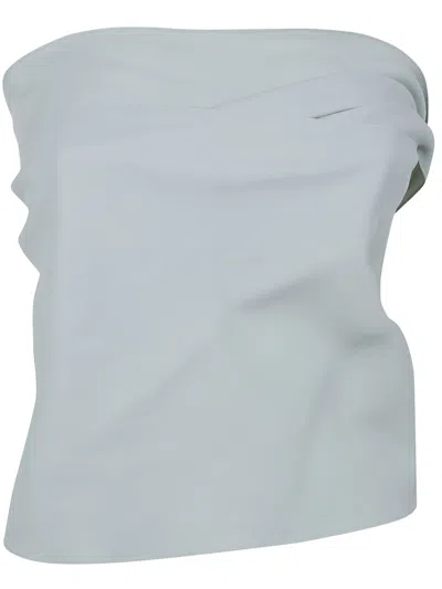 Alberta Ferretti Off-shoulder Top In Gray