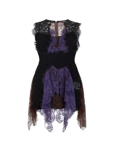 Alberta Ferretti Frayed-hem Blouse In Black