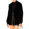 Alberta Ferretti Friday Rabbit Fur Jacket In Black