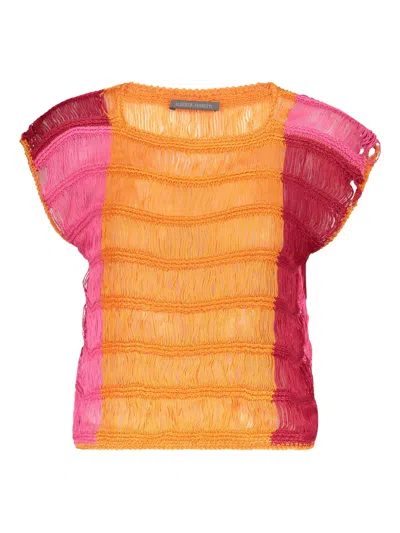 ALBERTA FERRETTI FRINGE-DETAILING BLOUSE
