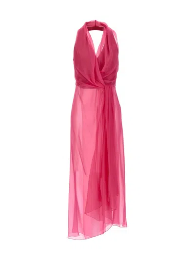 ALBERTA FERRETTI FUCHSIA CHIFFON TOP