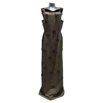 Pre-owned Alberta Ferretti Fw 2006 Cream Wool Dress With Embellishments In White
