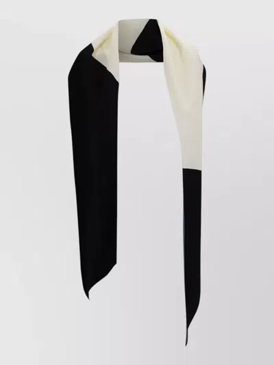 Alberta Ferretti Geometric Color Block Lightweight Scarf Rectangle In Black