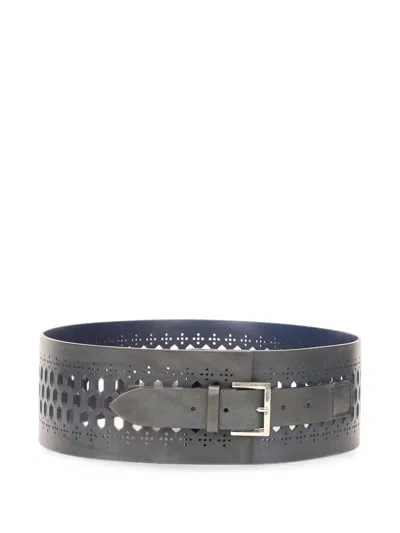 Alberta Ferretti Geometric Cut-out Belt In Blue