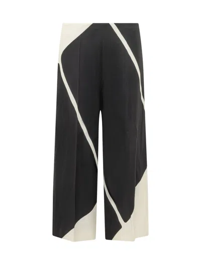 Alberta Ferretti Geometric Wide-leg Trousers In Black
