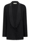 Alberta Ferretti Georgette Blazer Blazers Black In Black