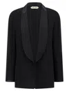 Alberta Ferretti Georgette Blazer Blazers Black In Black