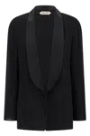 Alberta Ferretti Georgette Blazer Blazers Black In Black
