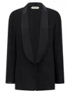 Alberta Ferretti Georgette Blazer Blazers Black In Black