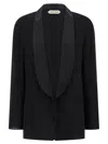 Alberta Ferretti Georgette Blazer Blazers Black In Black