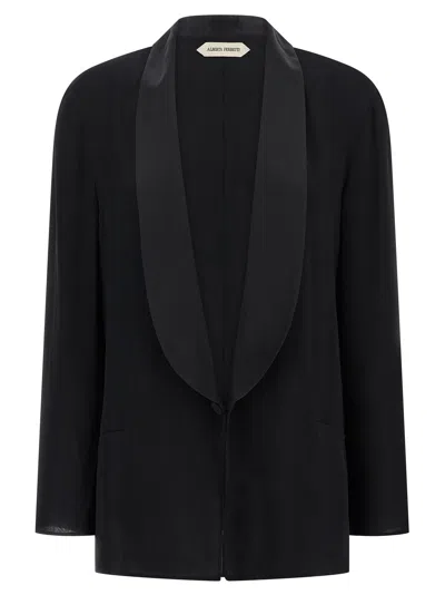 Alberta Ferretti Georgette Blazer Blazers Black