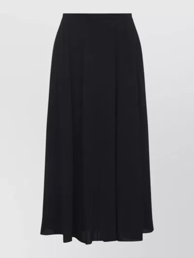 Alberta Ferretti Georgette Midi Skirt High Rise Crepe In Black