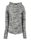 Alberta Ferretti Asymmetrical Wool Blend Lightweight Jacket In Black