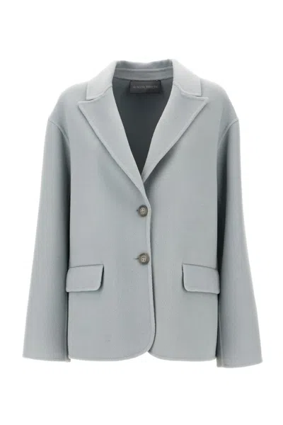 Alberta Ferretti Regular Plain Buttoned Jacket In Grigio