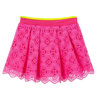 Alberta Ferretti Kids' Girls Fuchsia Pink Cotton Lace Skirt